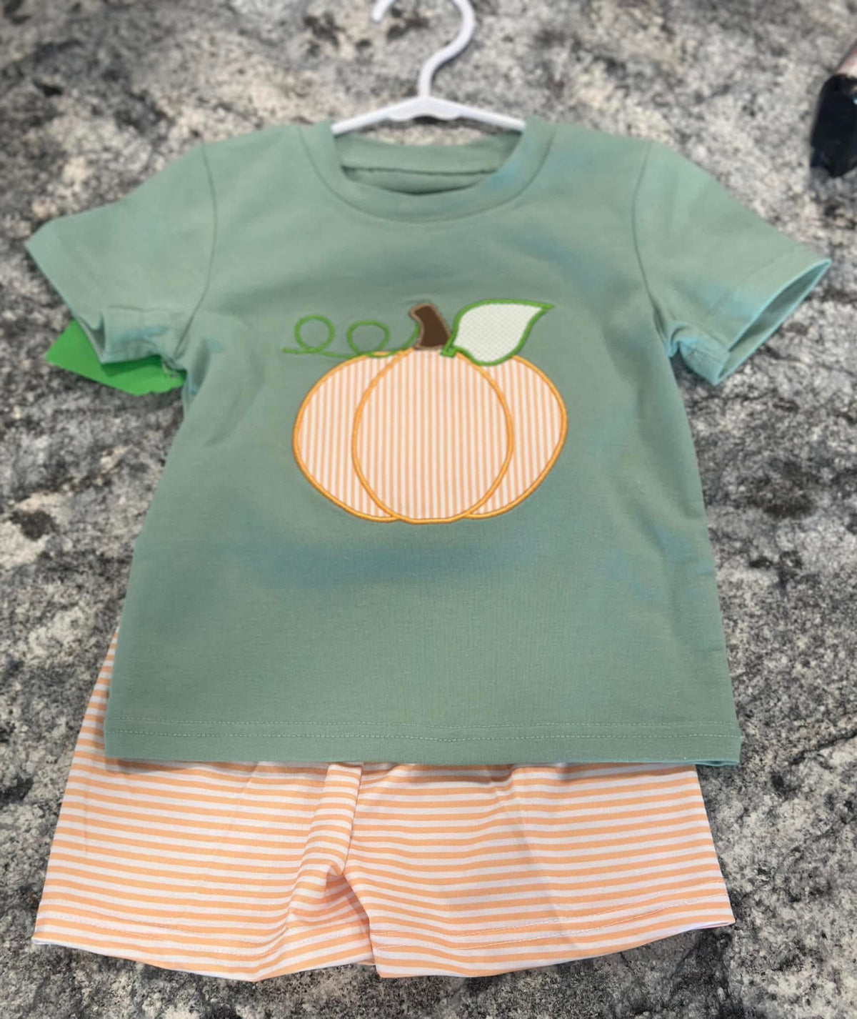 Striped Pumpkin Short Set