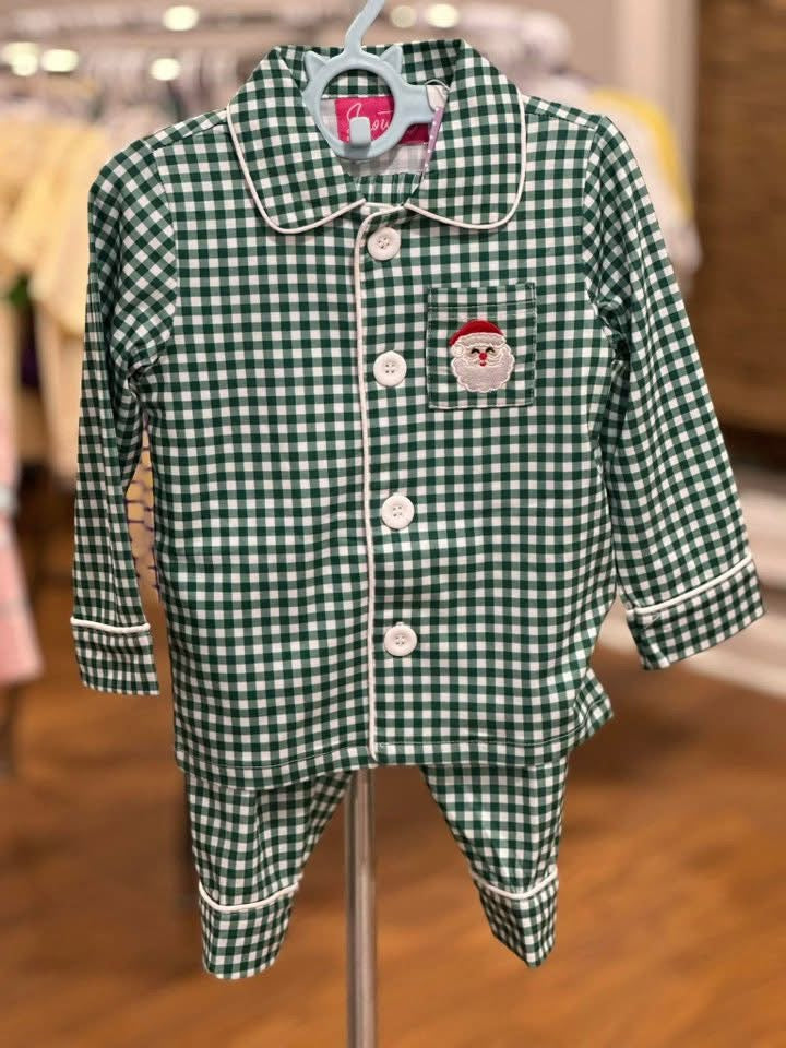Plaid Santa Boys PJ Set
