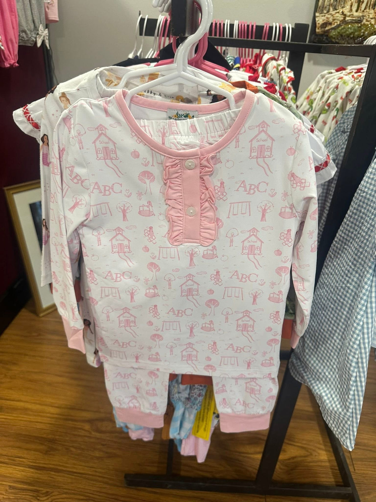 School Toile PJ Set