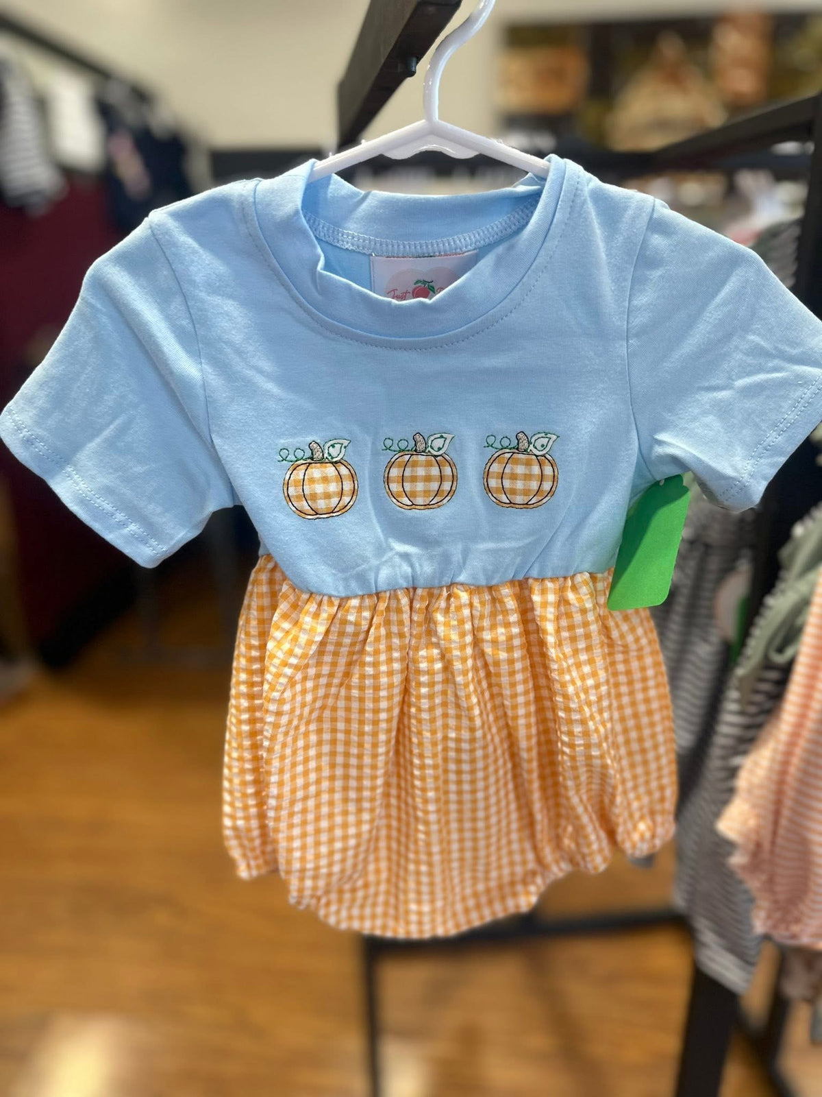 Gingham Pumpkin Trio Bubble