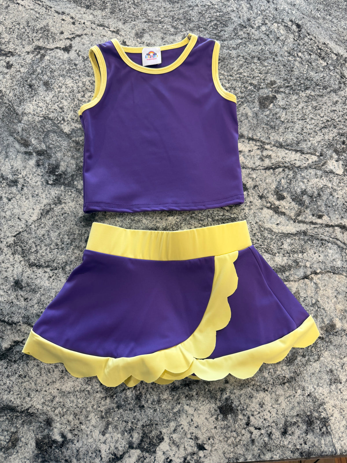 Purple & Gold Skort Set