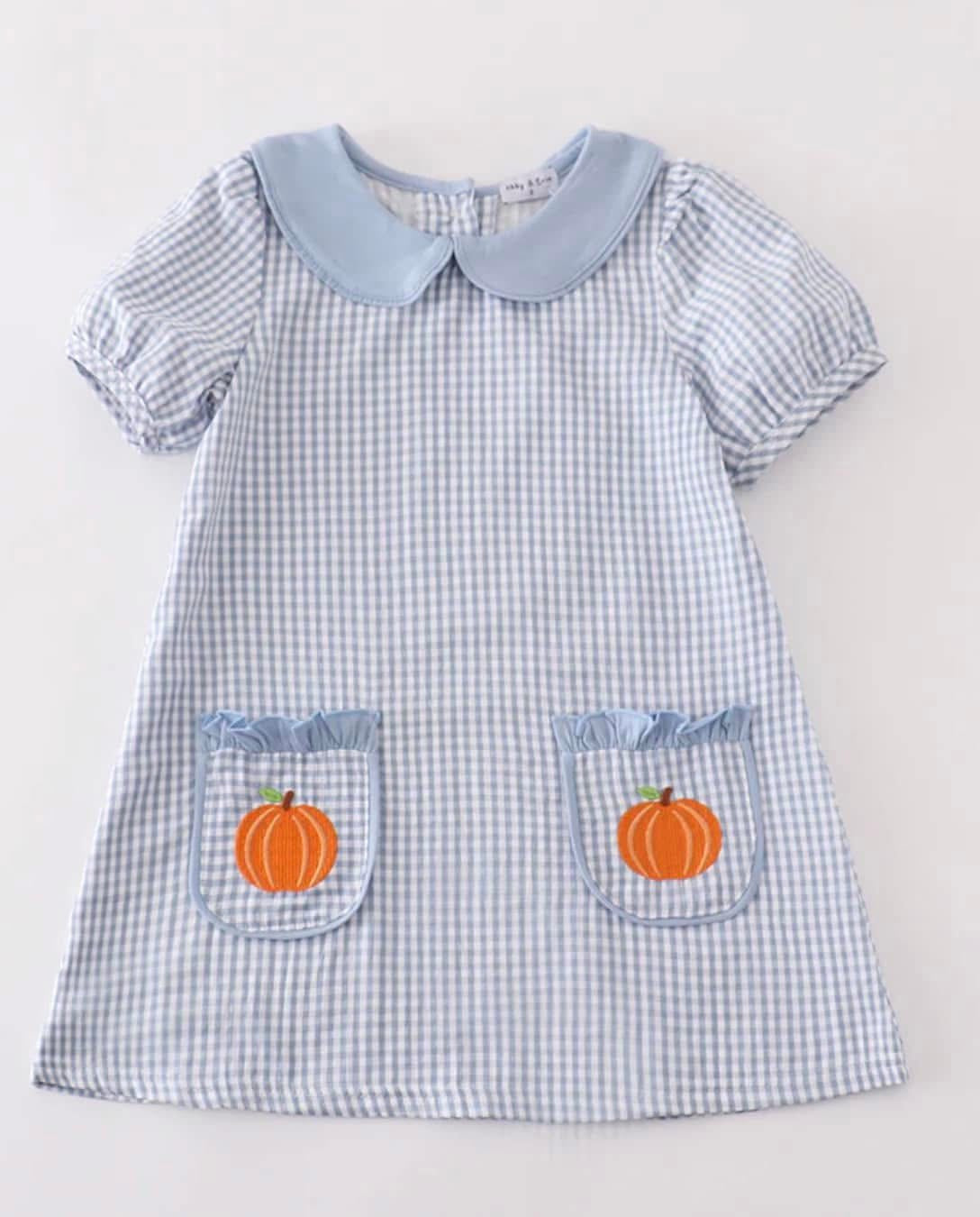 Blue Gingham Pumpkin Dress