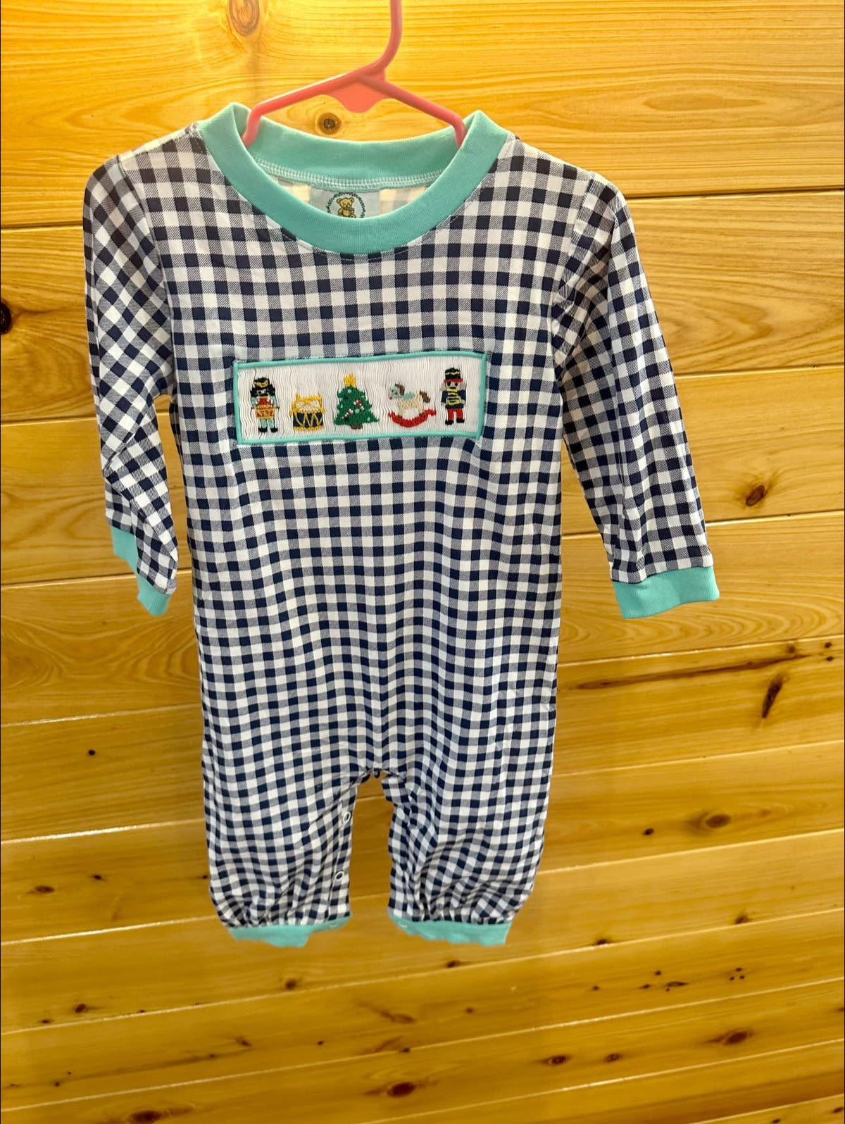 Smocked Plaid Nutcracker Romper