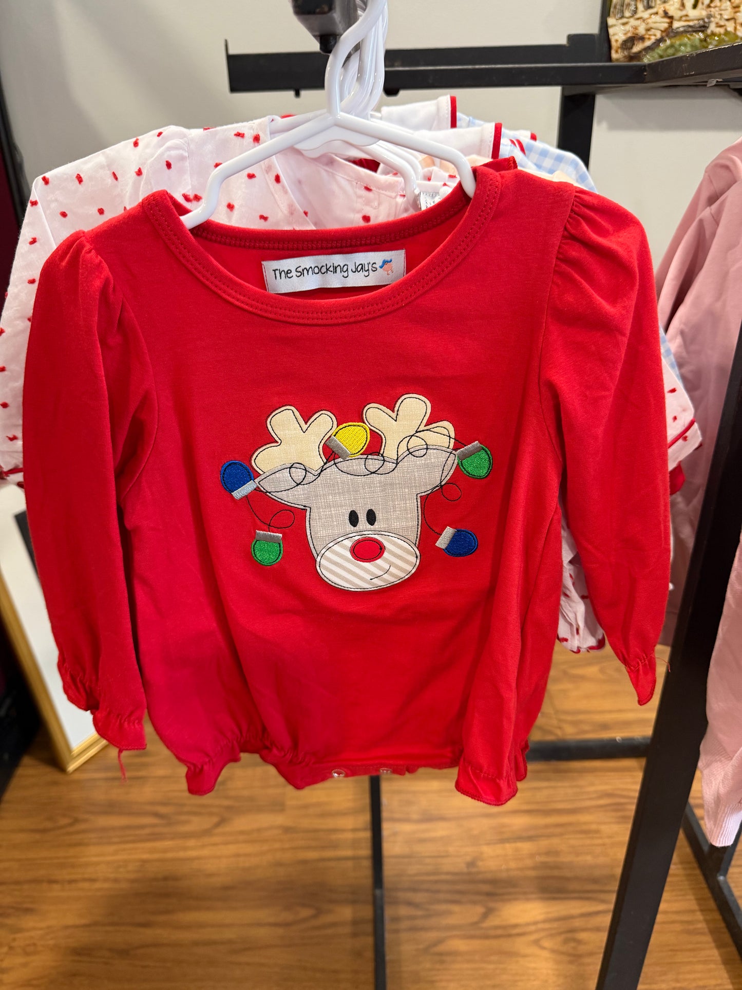 Girl’s Appliqué Reindeer Bubble
