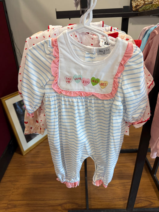 Conversation Hearts Girls Romper