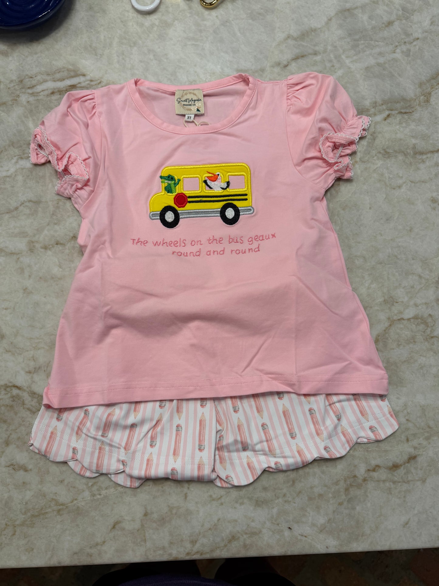 Wheels on the Bus Girls Short Set