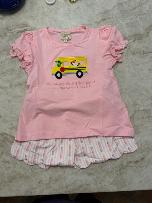 Wheels on the Bus Girls Short Set