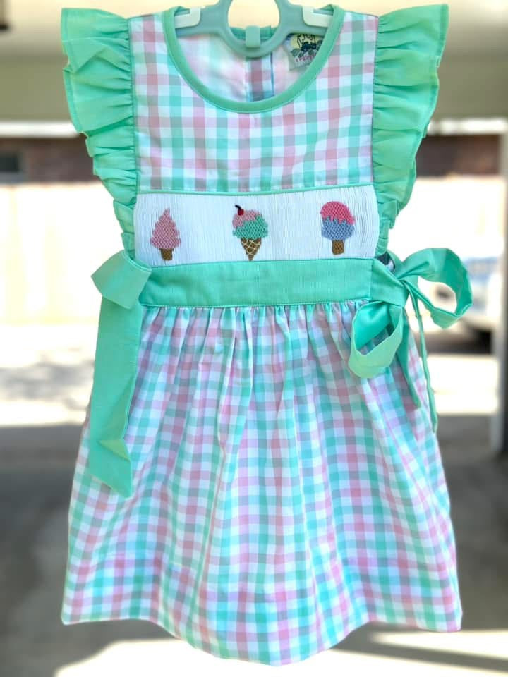 Ice Cream Smocked Dress